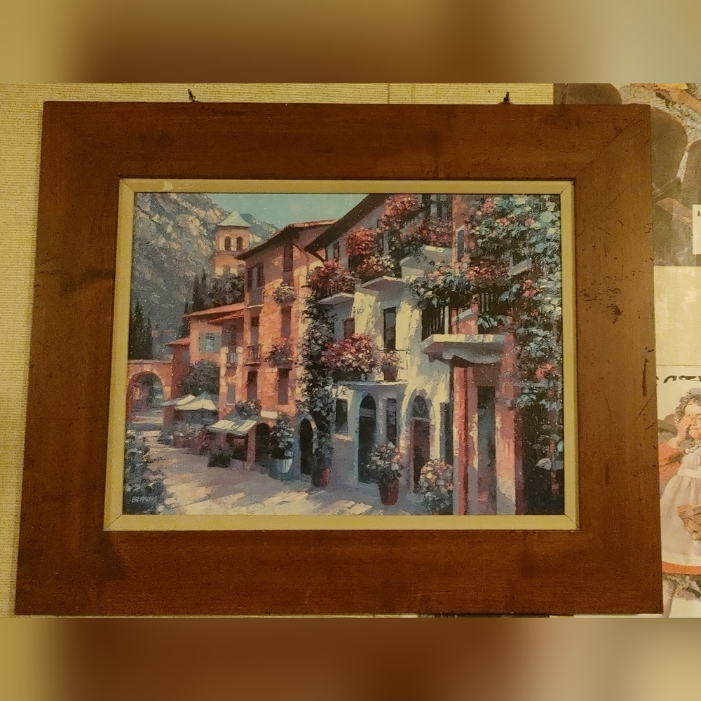 Howard Behrens Colorful Textured Framed Print Signed Art piece very nice Excelle
